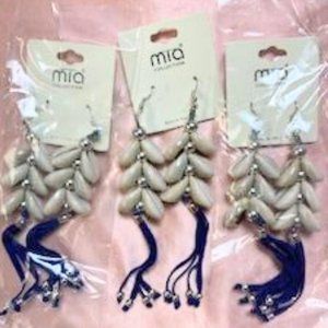 Mia Born in New York seashells and blue tassel earrings boho style